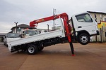 キャンター 3.1t 高床 ワイド超ロング ユニック4段セルフクレーン付 未使用車