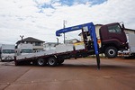 【年次点検済】フォワード 8.4t 増トン 3軸 2デフ ワイドベッド付 アルミブロック タダノ5段セルフクレーン付 300ps
