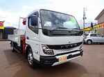 キャンター 3.3t 高床 ワイド超ロング ユニック4段クレーン付 未使用車