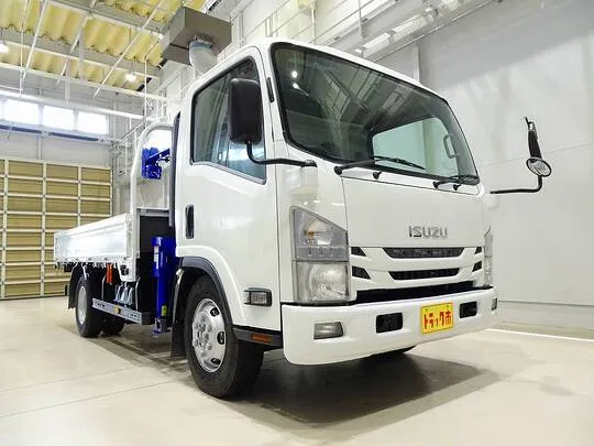 エルフ 3.85t 高床 ワイドロング タダノ4段クレーン付