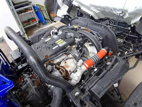 エルフ 3.85t 高床 ワイドロング タダノ4段クレーン付