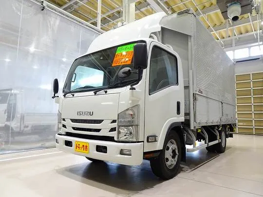 エルフ 3.65t 高床 ワイドロング アルミウイング フルゲート付
