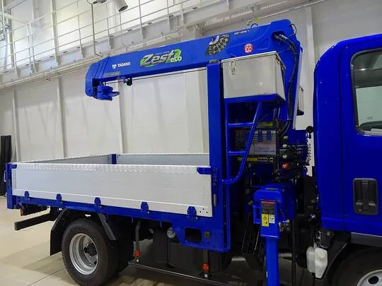 【年次点検済】エルフ 2t 4WD 高床 標準セミロング アルミブロック タダノ4段クレーン付