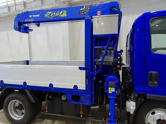 【年次点検済】エルフ 2t 4WD 高床 標準セミロング アルミブロック タダノ4段クレーン付