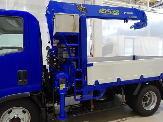 【年次点検済】エルフ 2t 4WD 高床 標準セミロング アルミブロック タダノ4段クレーン付