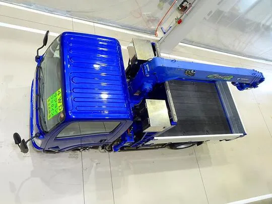 【年次点検済】エルフ 2t 4WD 高床 標準セミロング アルミブロック タダノ4段クレーン付