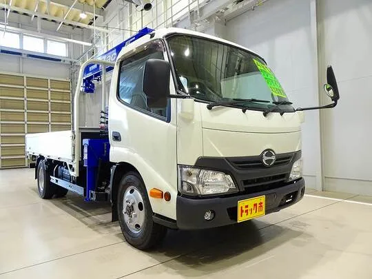 【年次点検済】デュトロ 3t 4WD 高床 標準ロング アルミブロック タダノ4段クレーン付
