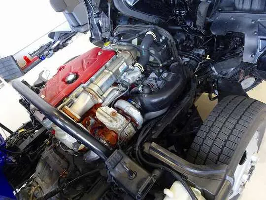 【年次点検済】デュトロ 3t 4WD 高床 標準ロング アルミブロック タダノ4段クレーン付