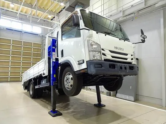 エルフ 3.4t 高床 ワイドロング タダノ4段セルフクレーン付