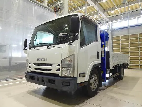 エルフ 3.4t 高床 ワイドロング タダノ4段セルフクレーン付