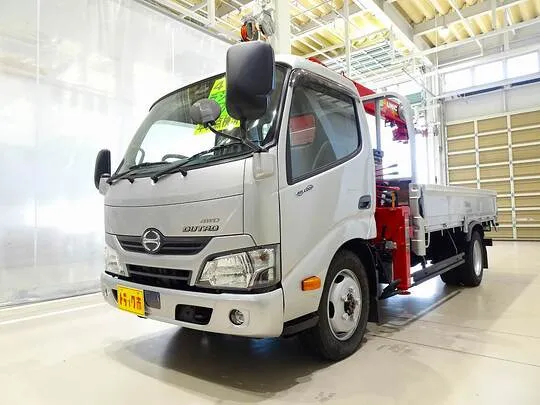【年次点検済】デュトロ 2t 4WD FJL 標準ロング ユニック3段クレーン付