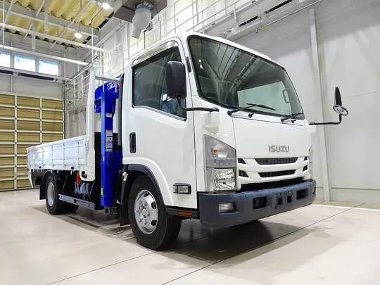 エルフ 3.5t 高床 ワイドロング タダノ4段セルフクレーン付