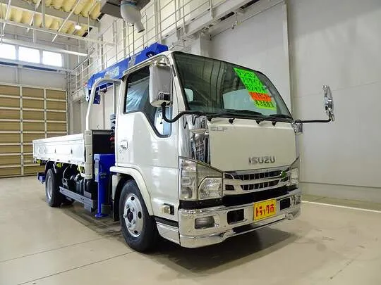 【年次点検済】エルフ 3t 高床 標準ロング タダノ4段クレーン付