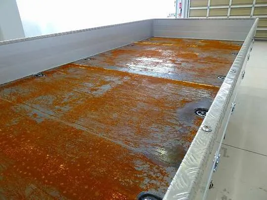 キャンター 4.35t 全低床 ワイドロング アルミブロック 平ボデー