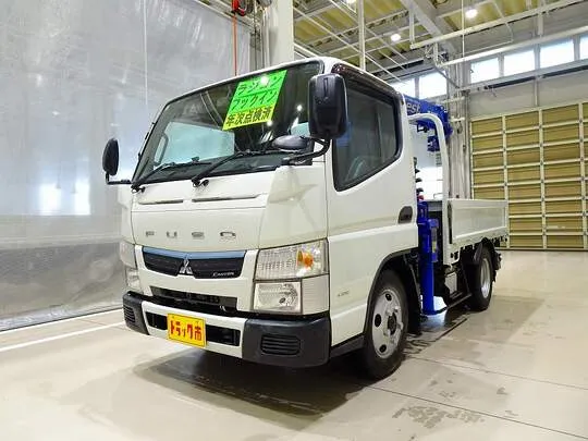 【年次点検済】キャンター 2t 全低床 標準 タダノ3段クレーン付
