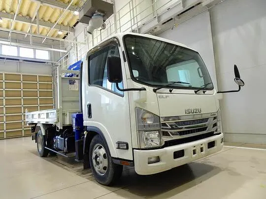 エルフ 2.95t 高床 ワイドロング タダノ4段クレーン付/ダンプ カスタムグレード